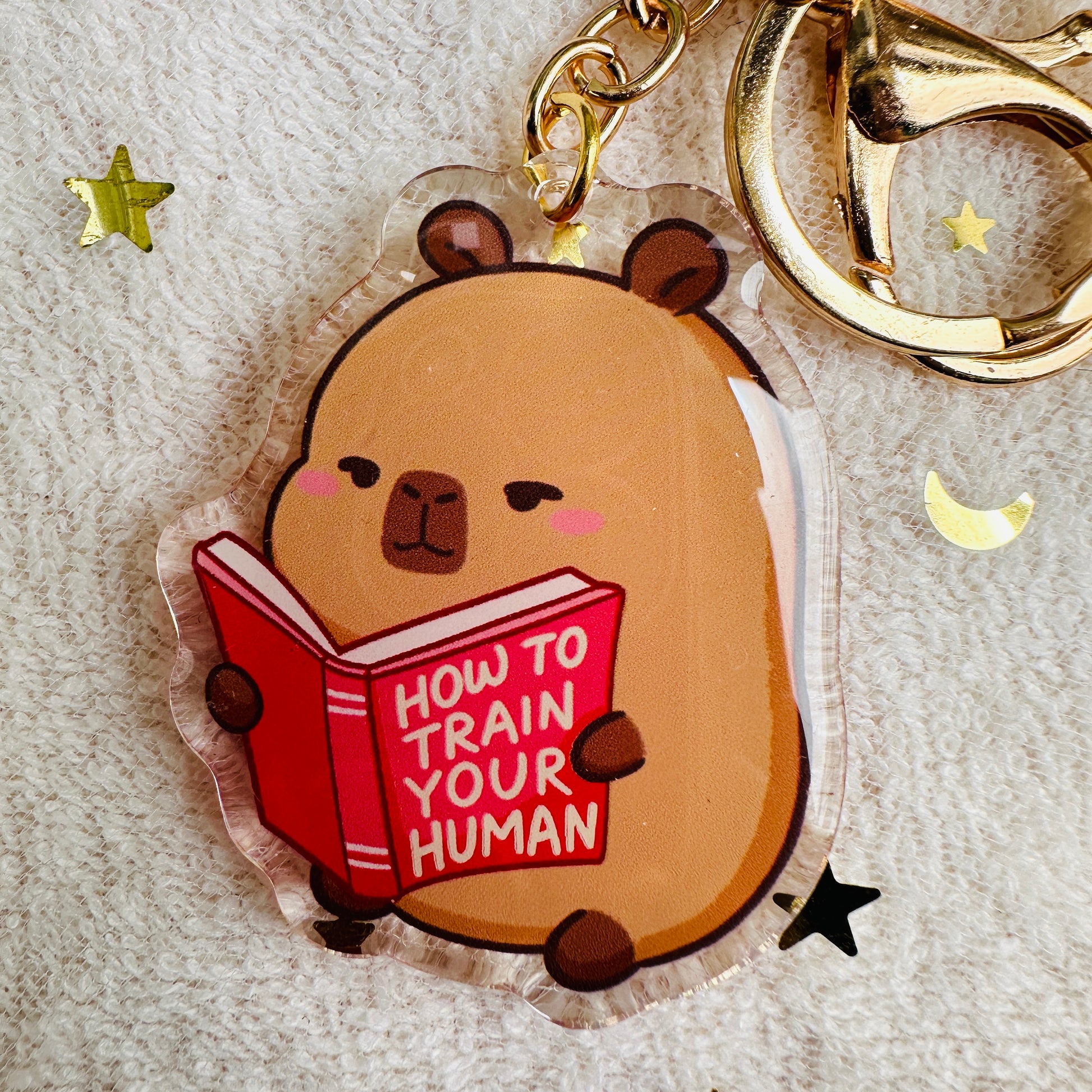 Capybara Acrylic Keychain Cute Kawaii Foodie Stocking Stuffer