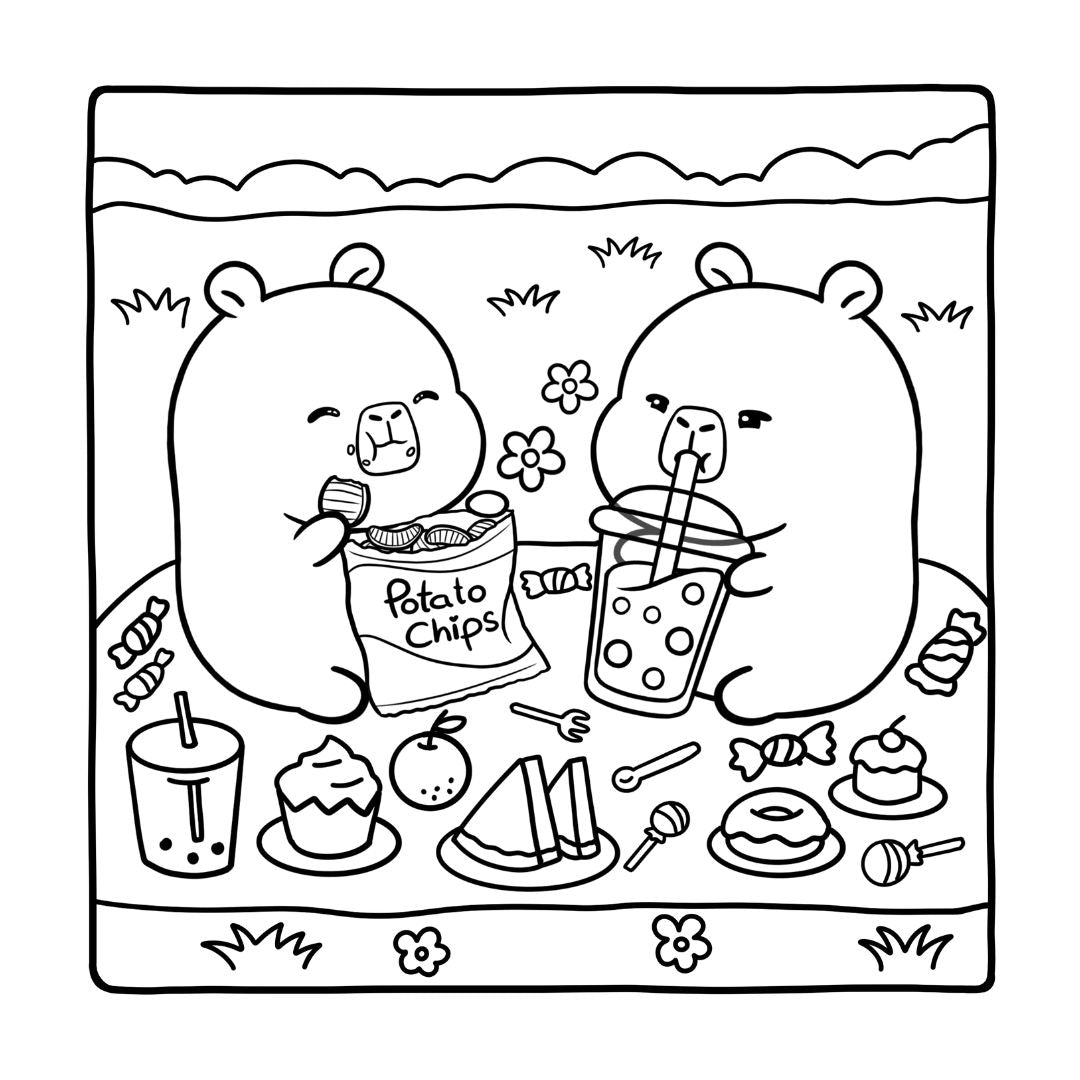SIGNED EDITION: Capybara Bubble Tea: A Coloring Book