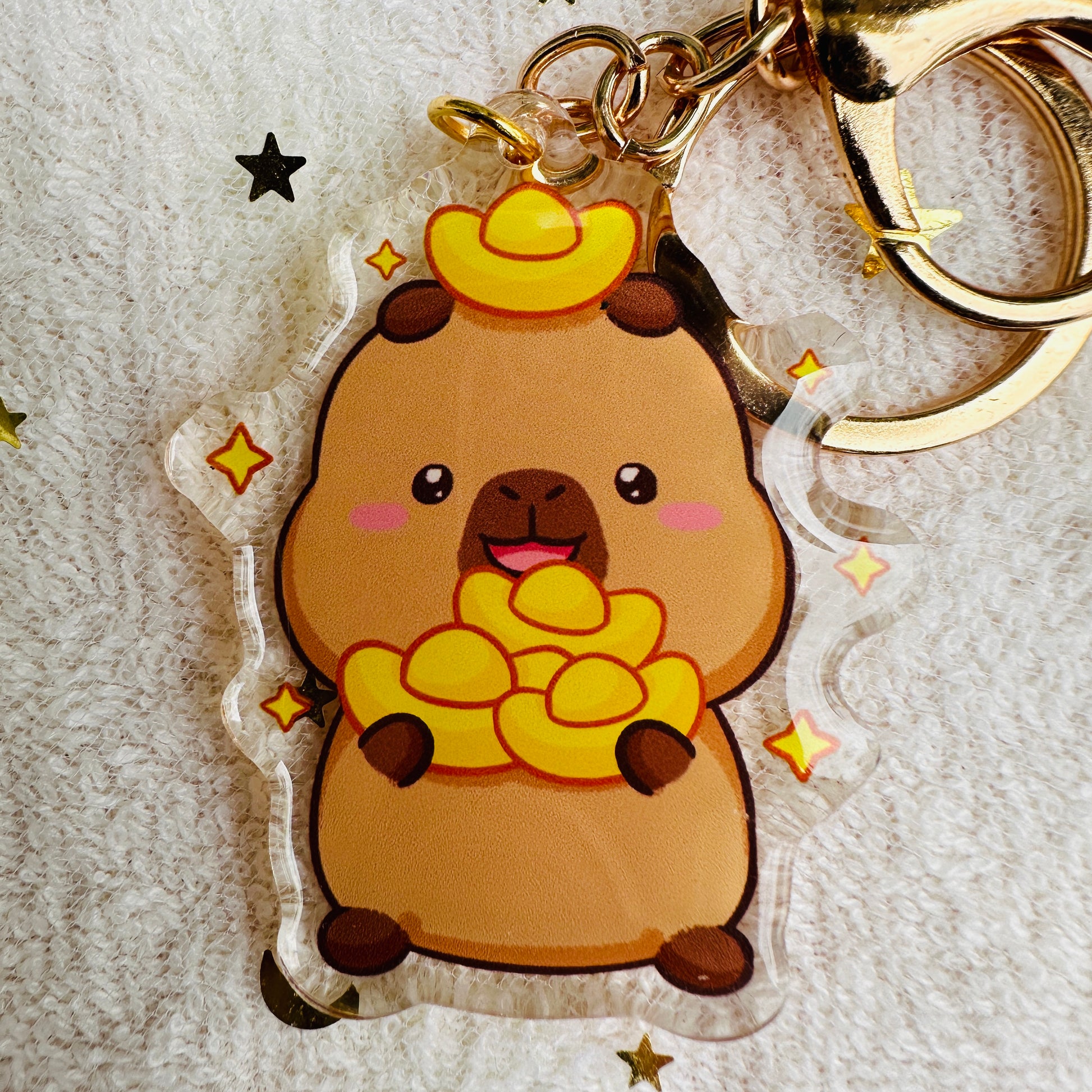 Capybara Acrylic Keychain Cute Kawaii Foodie Stocking Stuffer