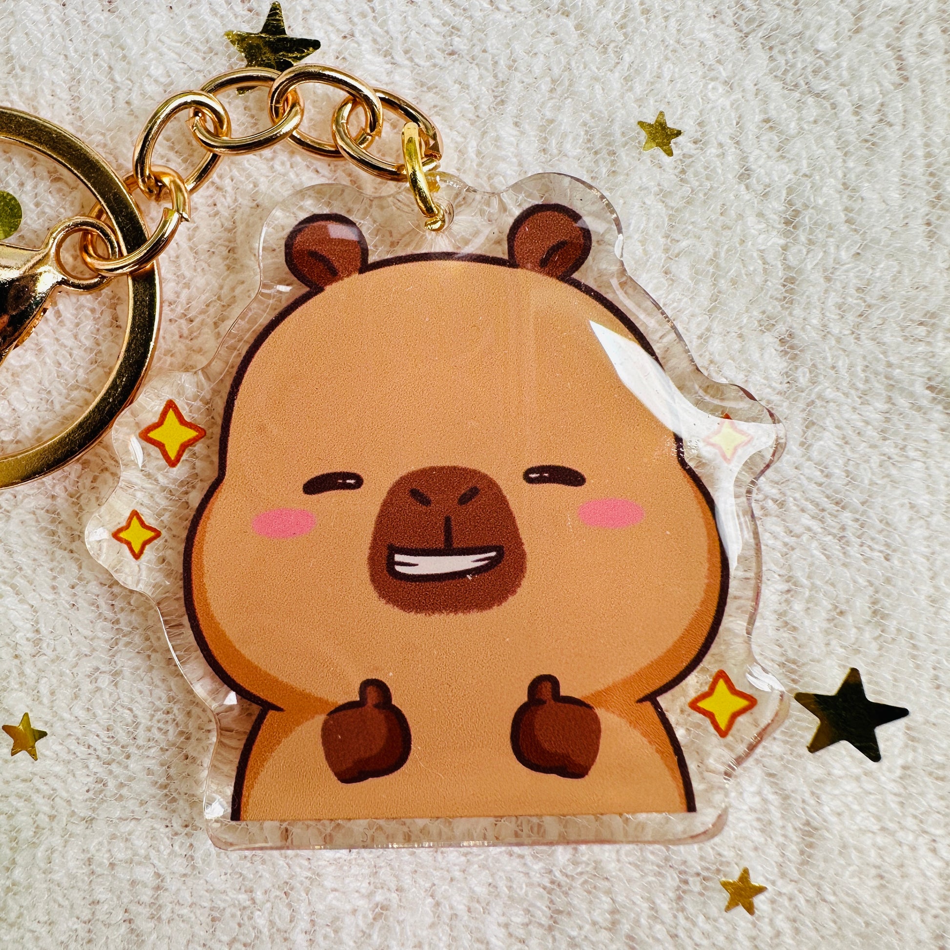 Capybara Acrylic Keychain Cute Kawaii Foodie Stocking Stuffer