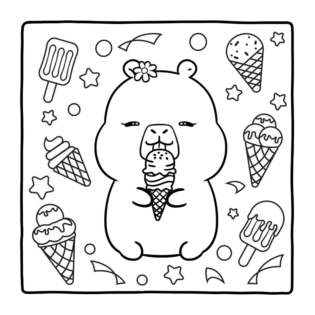 SIGNED EDITION: Capybara Bubble Tea: A Coloring Book