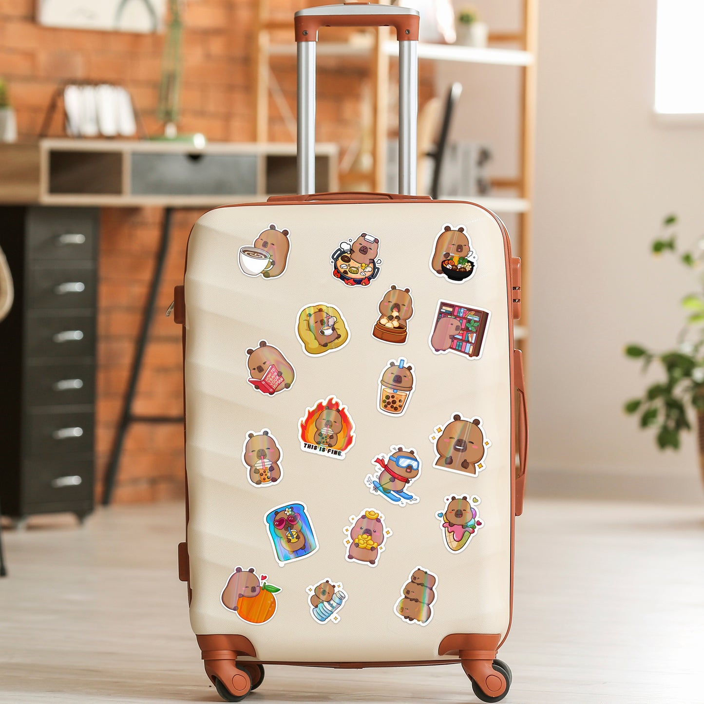 Capybara Holographic Vinyl Stickers Set Various Designs Animal Lover Cute Kawaii Decor