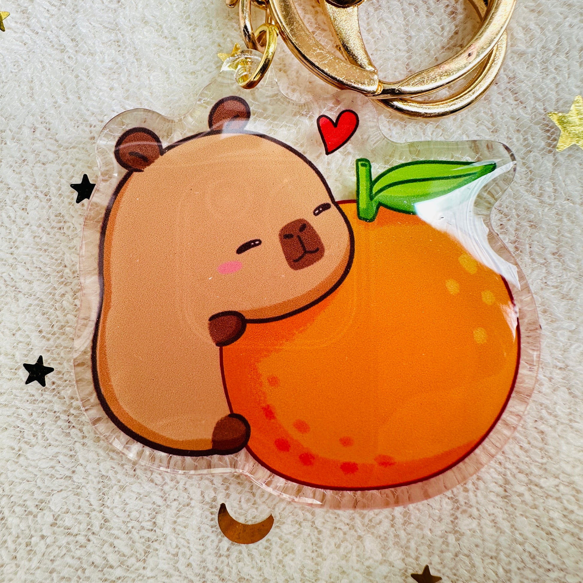 Capybara Acrylic Keychain Cute Kawaii Foodie Stocking Stuffer