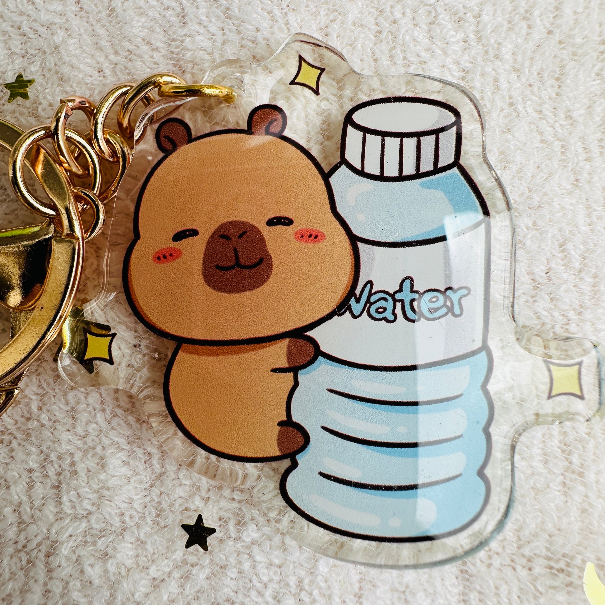Capybara Acrylic Keychain Cute Kawaii Foodie Stocking Stuffer