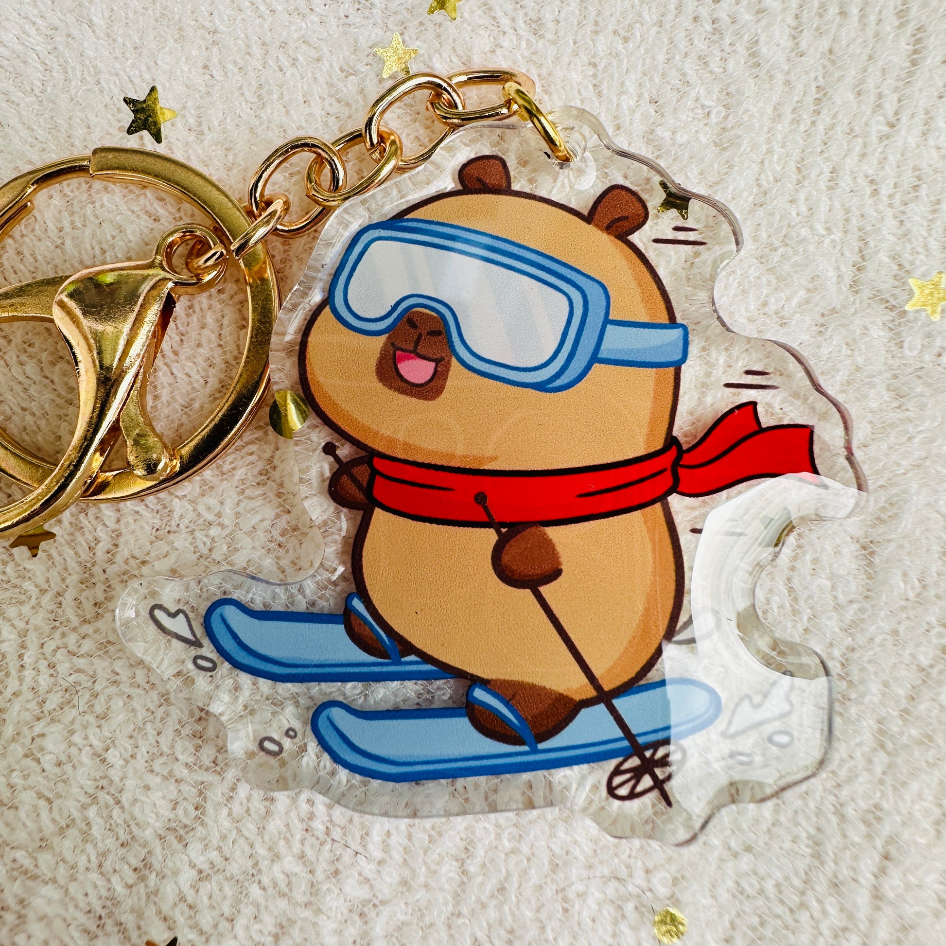 Capybara Acrylic Keychain Cute Kawaii Foodie Stocking Stuffer
