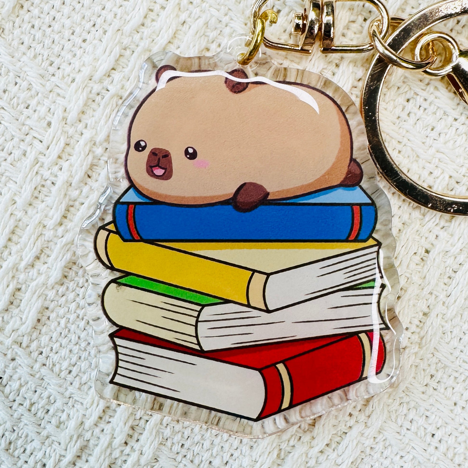 Capybara Acrylic Keychain Cute Kawaii Foodie Stocking Stuffer