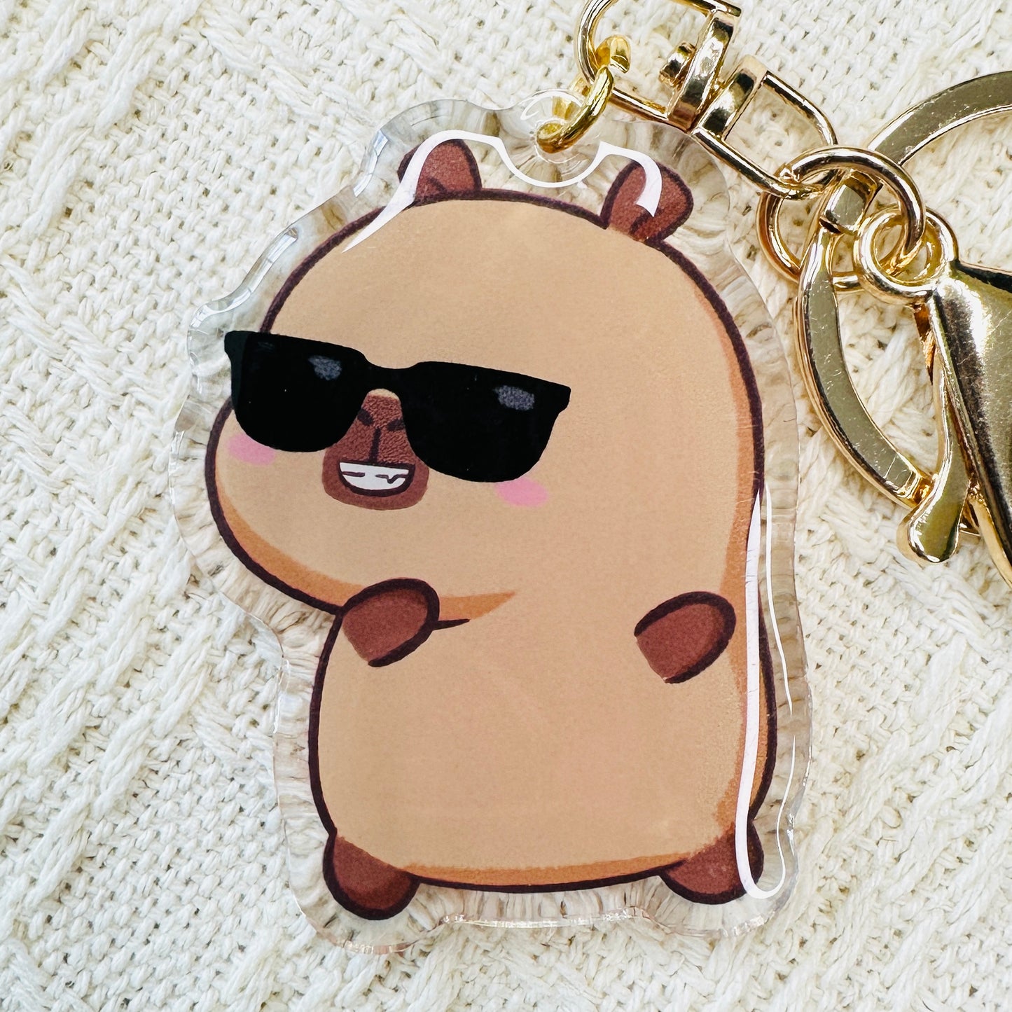 Capybara Acrylic Keychain Cute Kawaii Foodie Stocking Stuffer