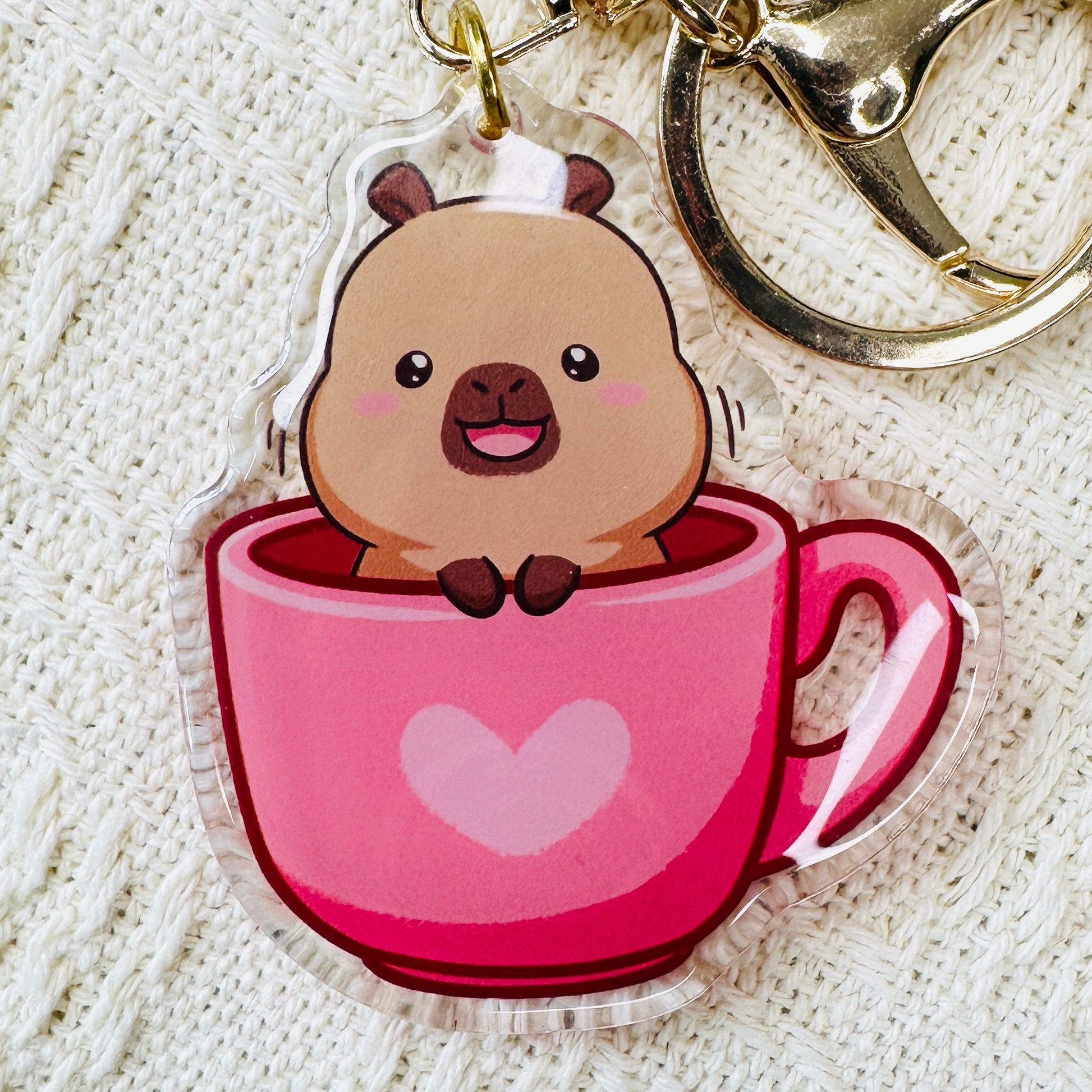 Capybara Acrylic Keychain Cute Kawaii Foodie Stocking Stuffer