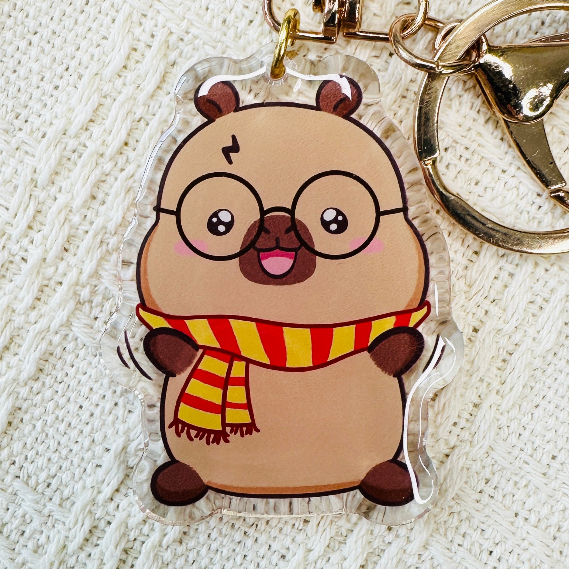 Capybara Acrylic Keychain Cute Kawaii Foodie Stocking Stuffer