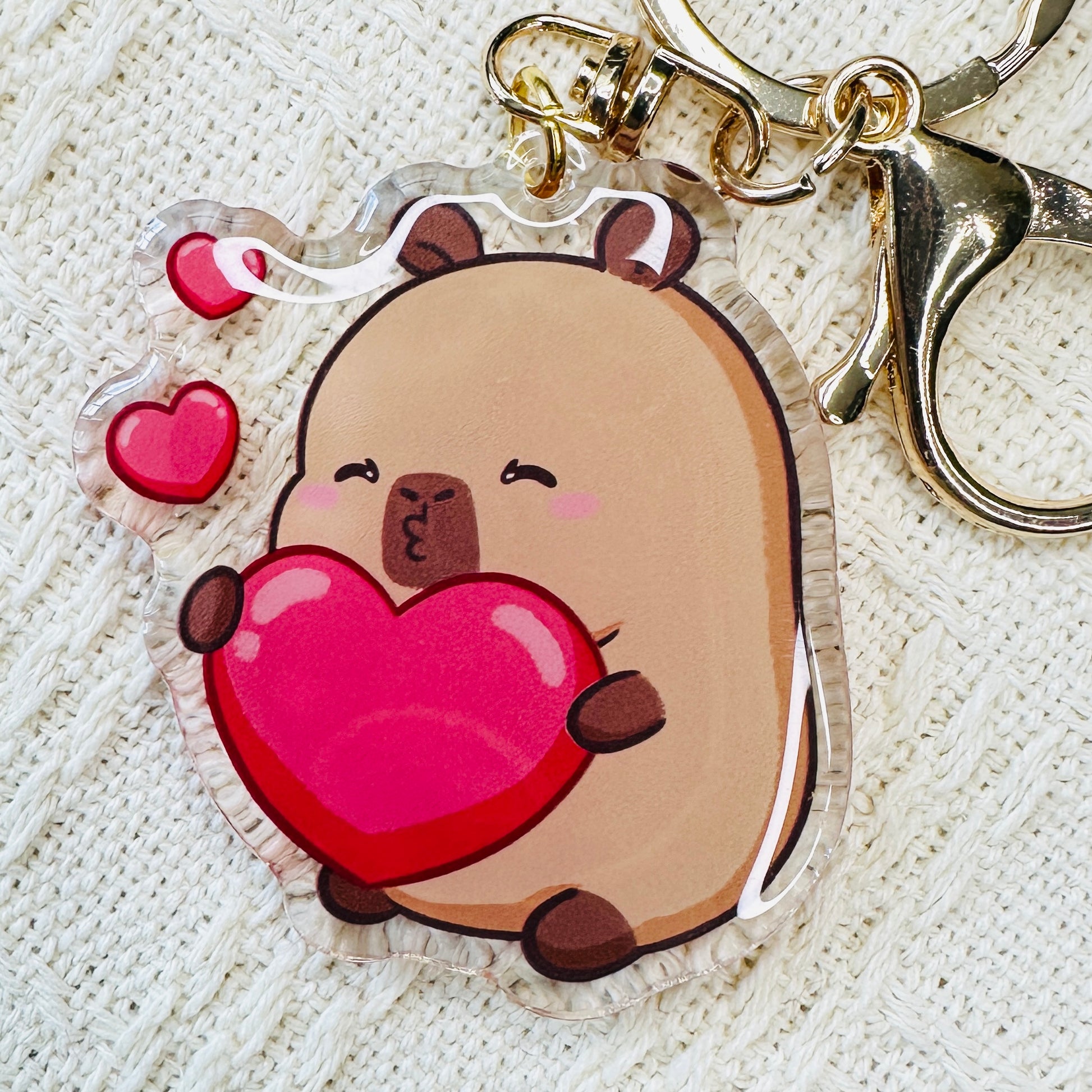 Capybara Acrylic Keychain Cute Kawaii Foodie Stocking Stuffer