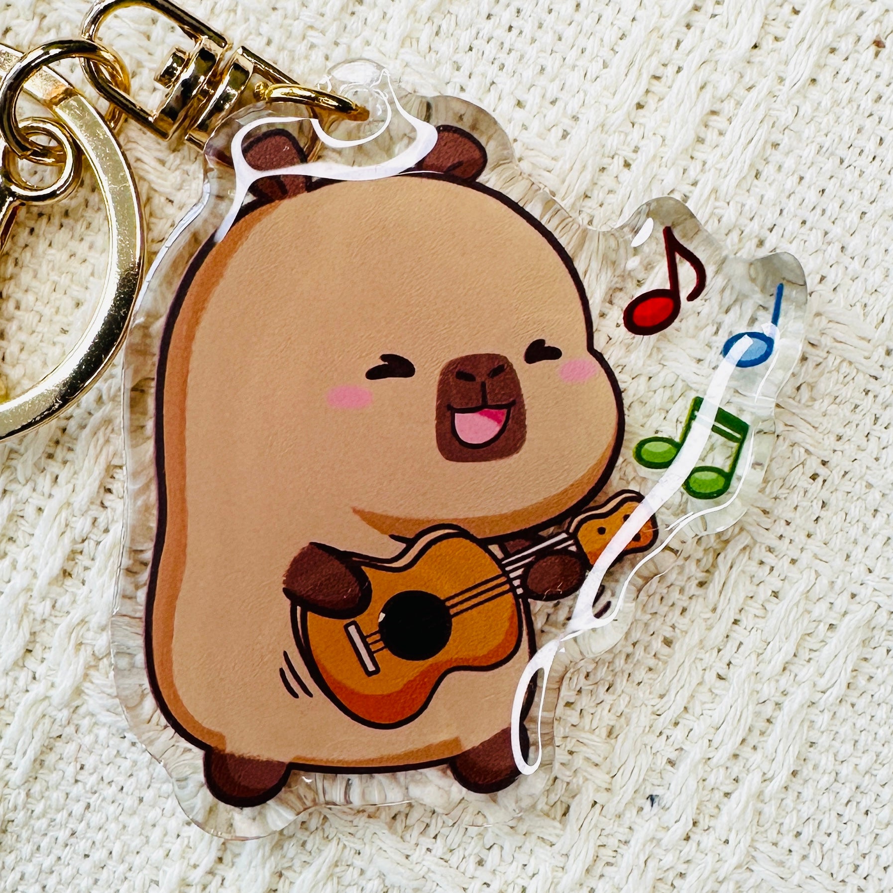 Capybara Acrylic Keychain Cute Kawaii Foodie Stocking Stuffer