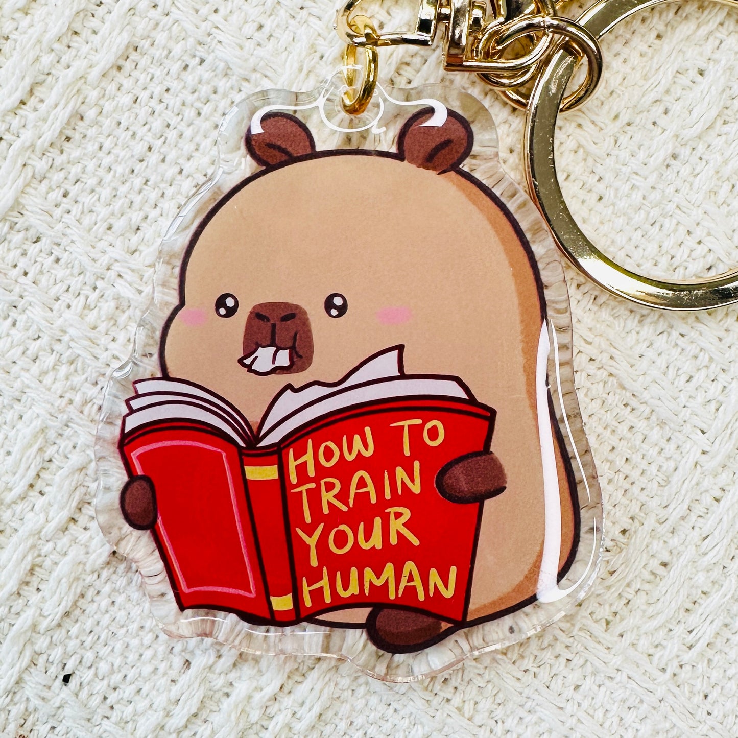 Capybara Acrylic Keychain Cute Kawaii Foodie Stocking Stuffer