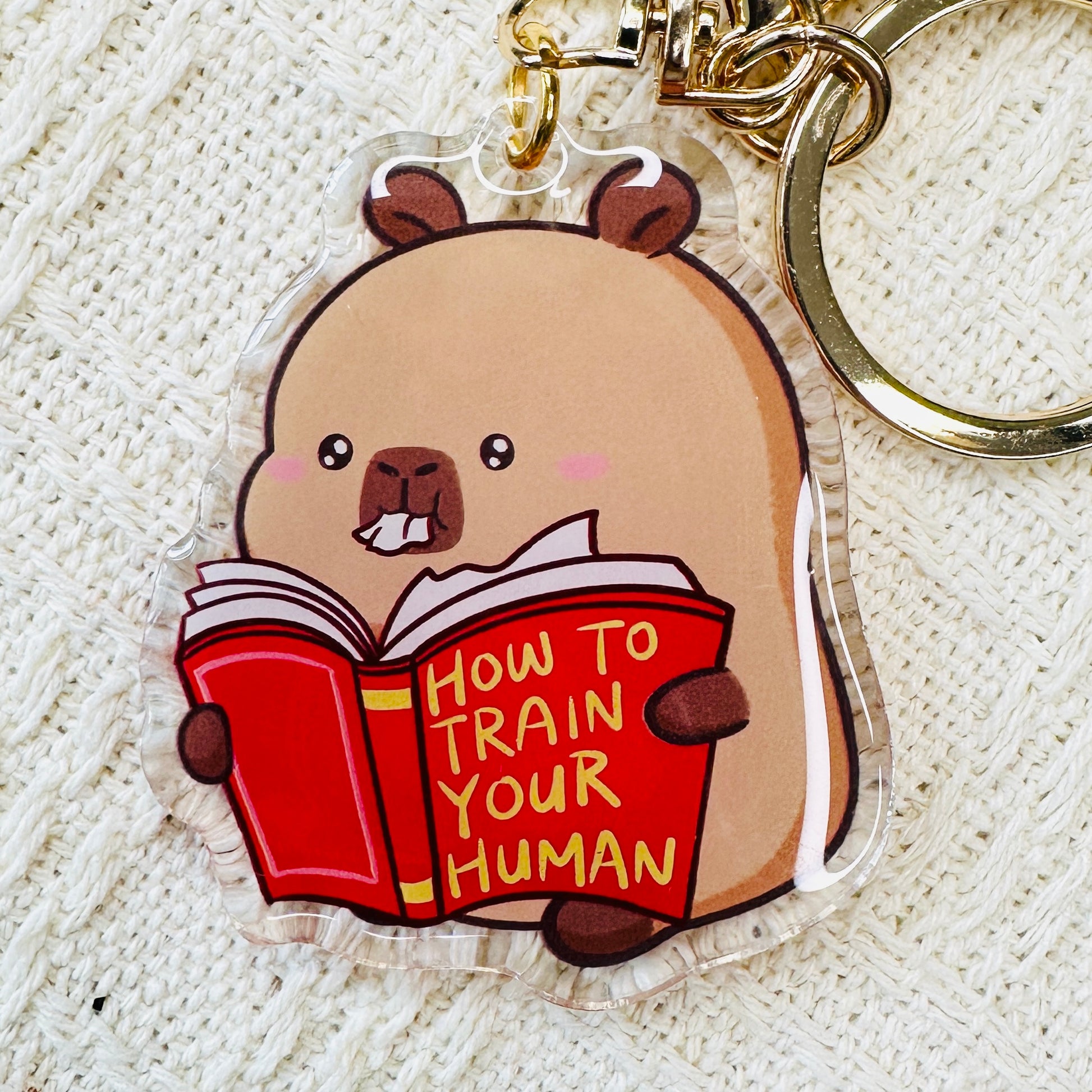 Capybara Acrylic Keychain Cute Kawaii Foodie Stocking Stuffer