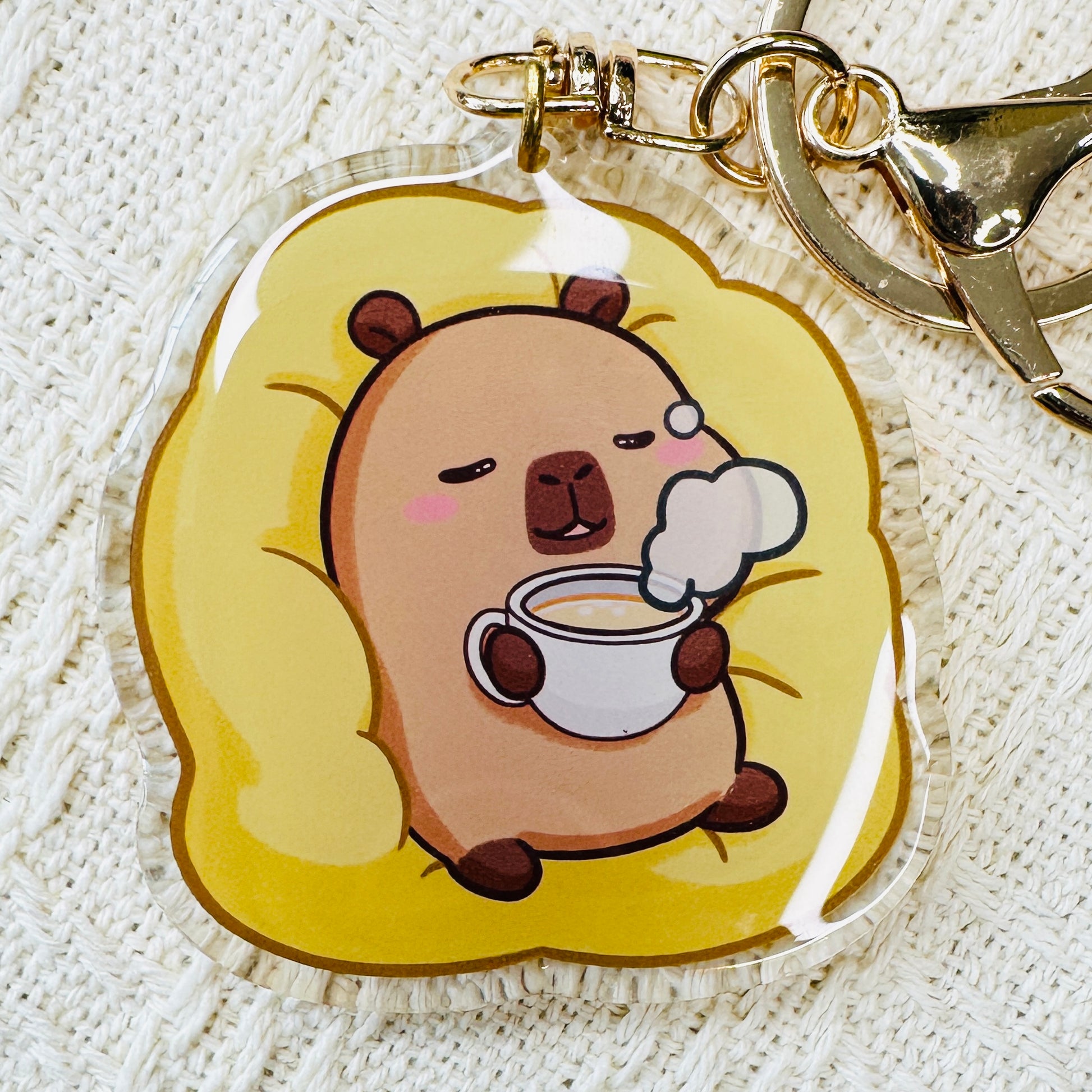 Capybara Acrylic Keychain Cute Kawaii Foodie Stocking Stuffer