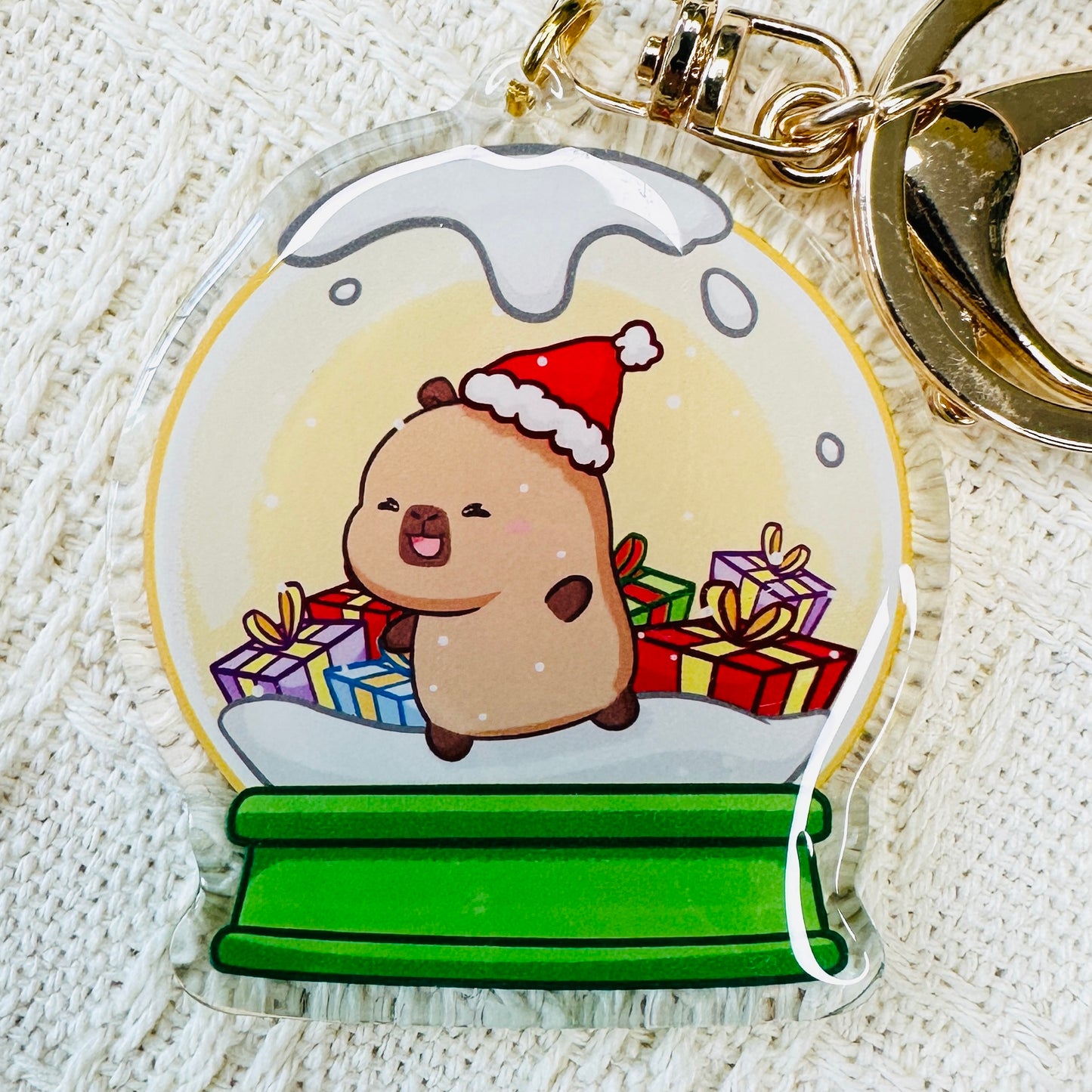 Capybara Acrylic Keychain Cute Kawaii Foodie Stocking Stuffer