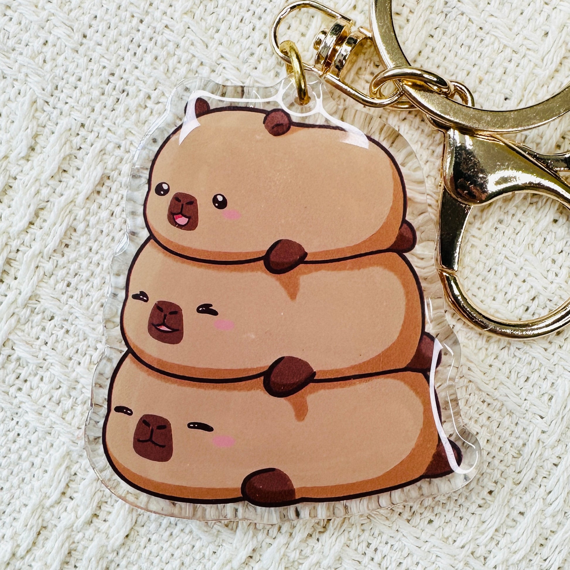 Capybara Acrylic Keychain Cute Kawaii Foodie Stocking Stuffer