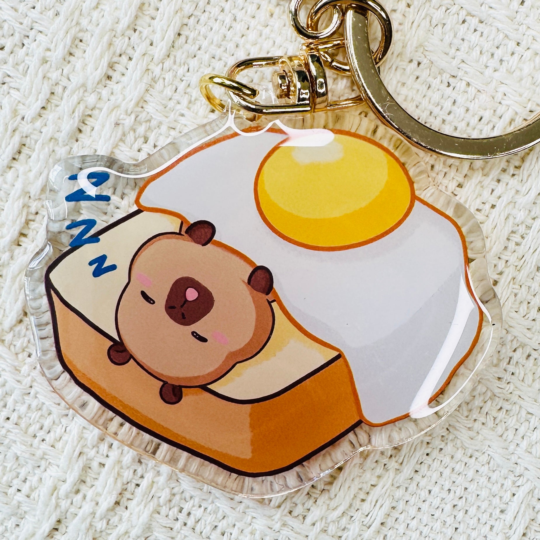 Capybara Acrylic Keychain Cute Kawaii Foodie Stocking Stuffer