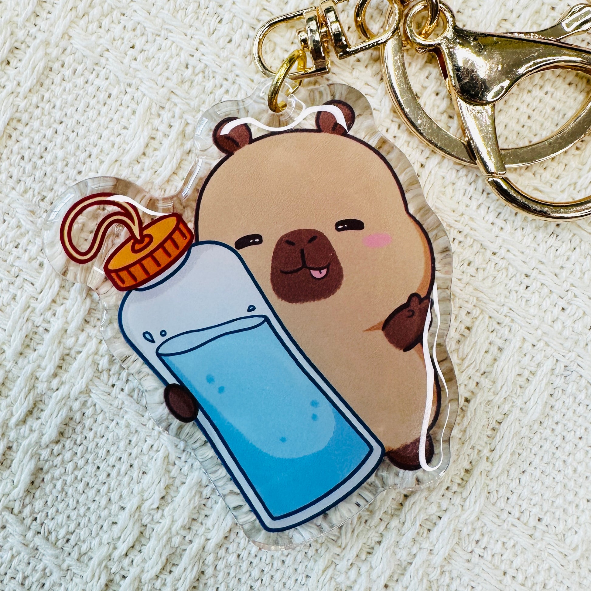 Capybara Acrylic Keychain Cute Kawaii Foodie Stocking Stuffer