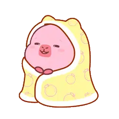 Animated capybara GIF: Cali cozy blanket