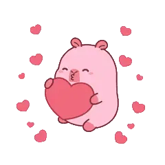 Animated capybara GIF: Cali sending love