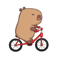 Animated capybara GIF: Capy bike ride