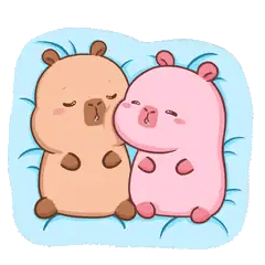 Animated capybara GIF: Capy couple: nap