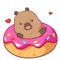 Animated capybara GIF: Capy donut float