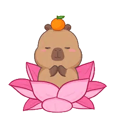 Animated capybara GIF: Capy lotus zen