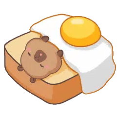 Animated capybara GIF: Capy toast nap