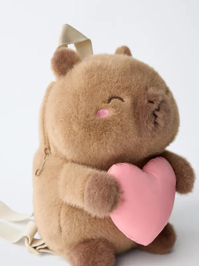CapyFun capybara plush toy holding a heart