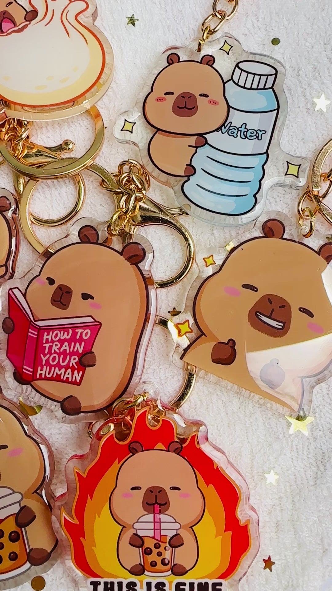 Capybara Acrylic Keychain Cute Kawaii Foodie Stocking Stuffer