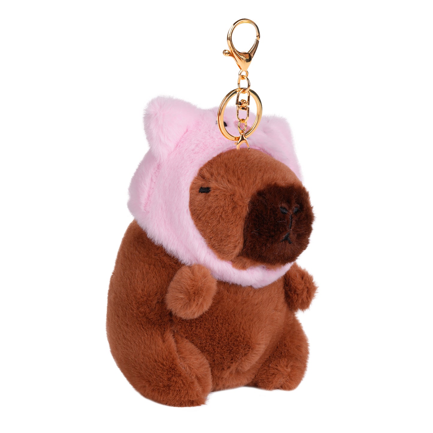 Capybara Piggy Hat Plush Keychain