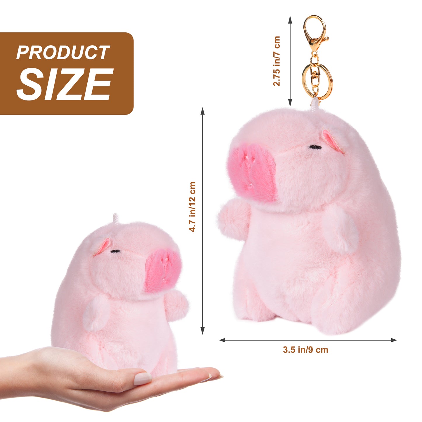 Capybara Pink Plush Keychain