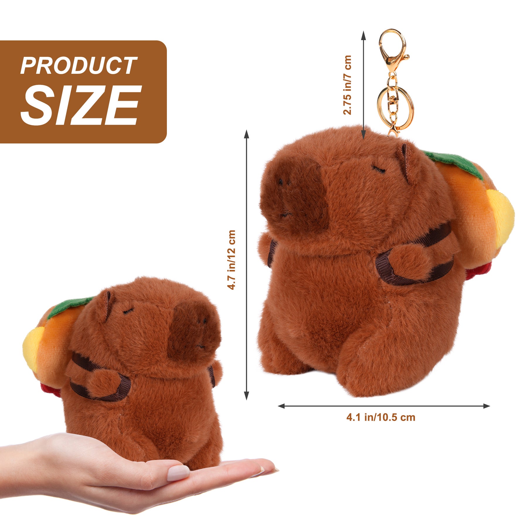 Capybara Plush Keychain Burger