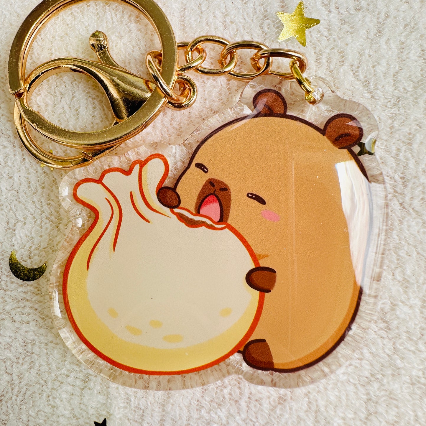 Capybara Acrylic Keychain Cute Kawaii Foodie