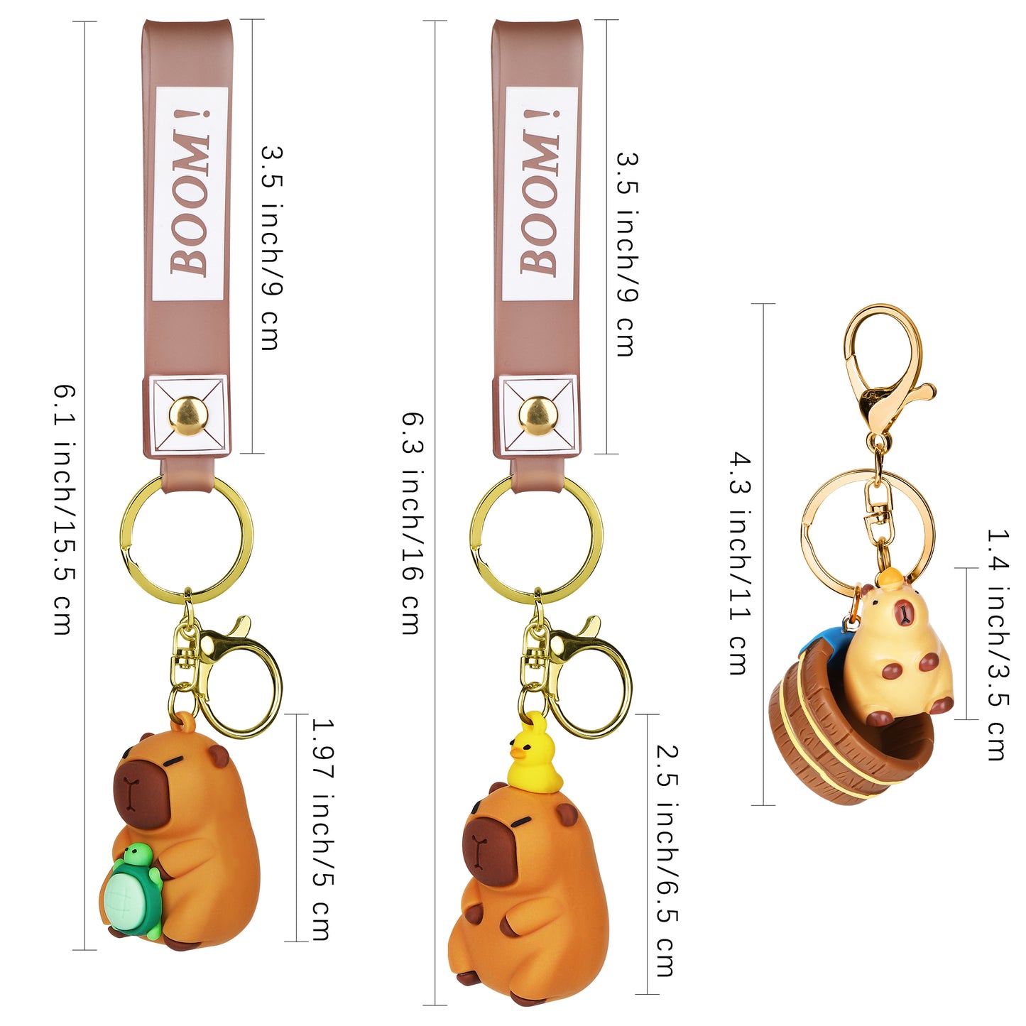 Capybara Figurine Keychain