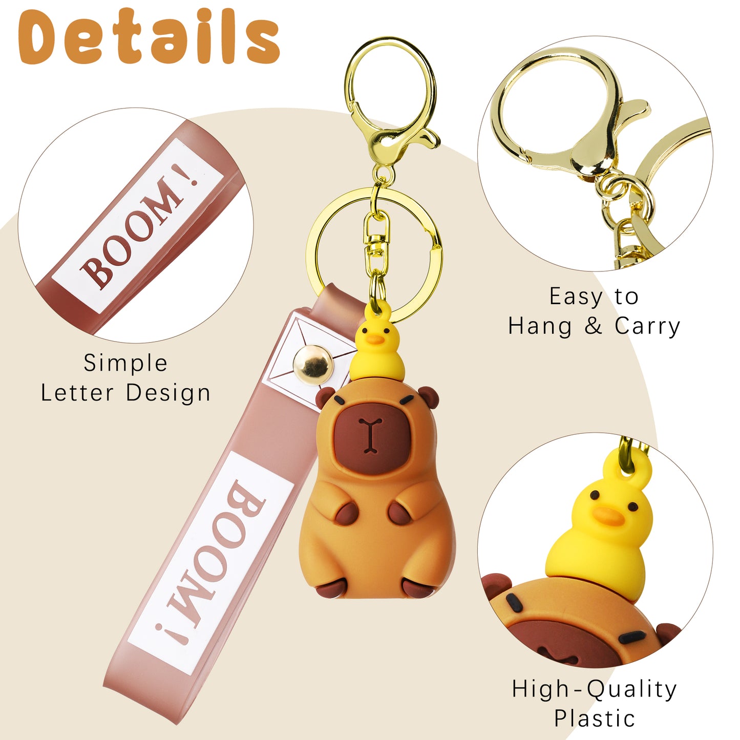 Capybara Figurine Keychain