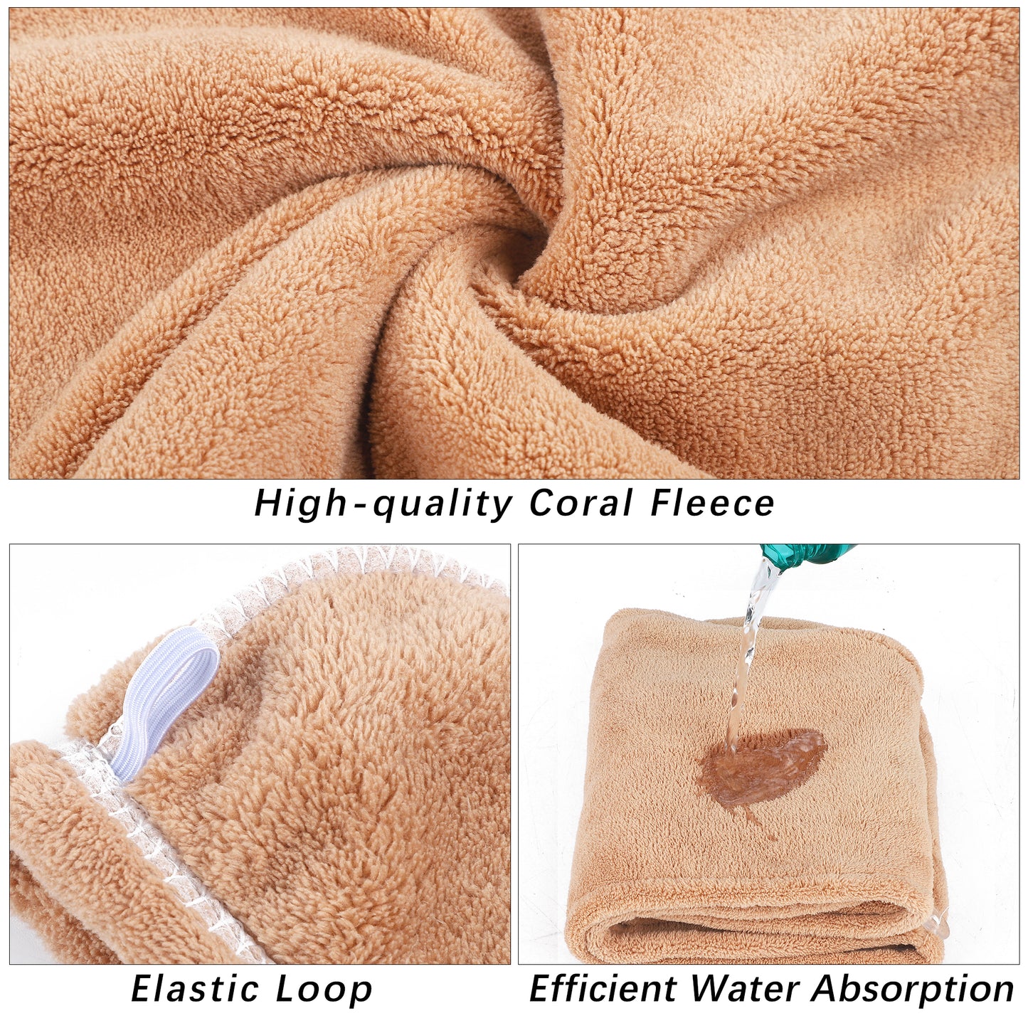 Capybara Microfiber Hair Towel Wrap for Women Super Absorbent Quick Dry Hair