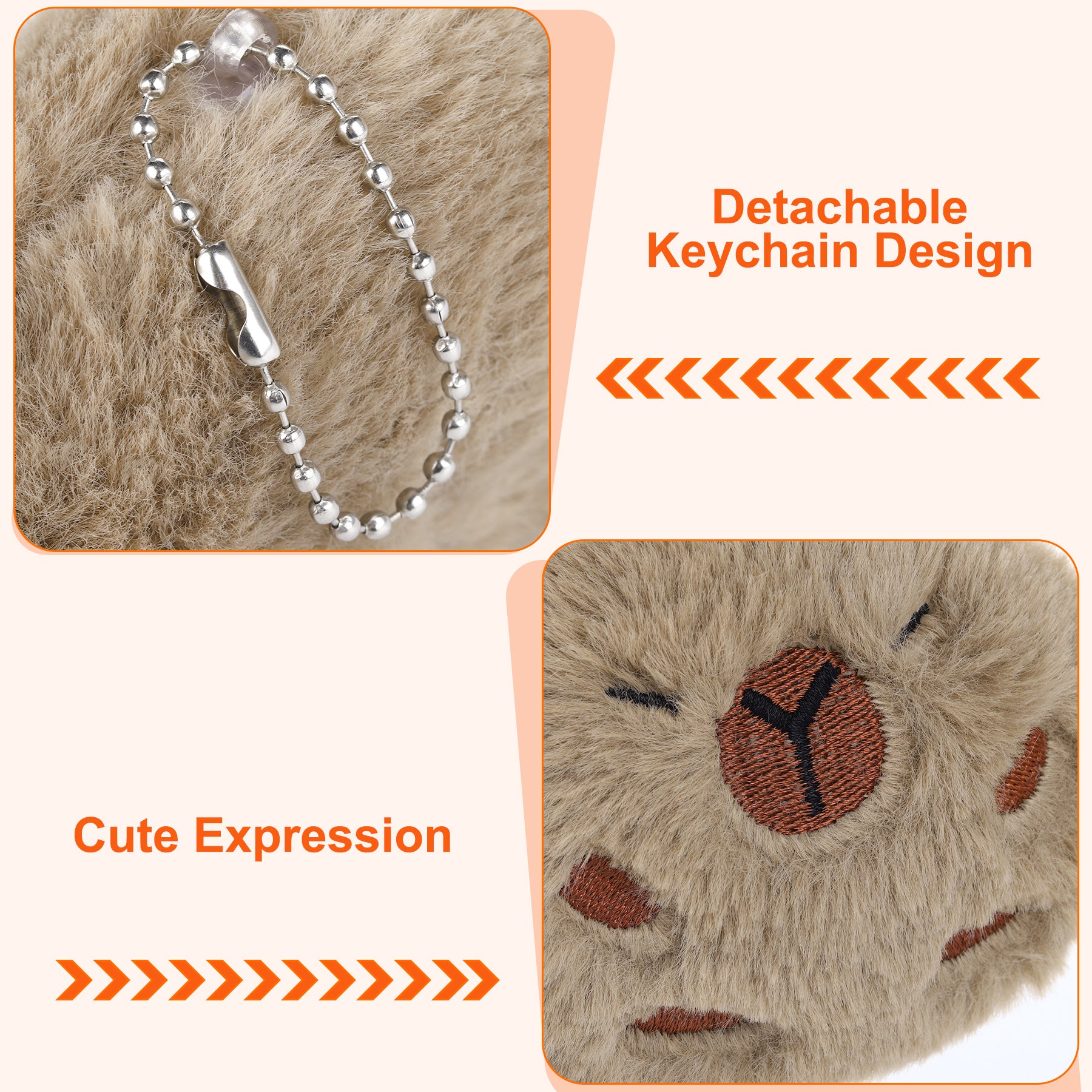 Cute Capybara Plush Keychain Charm