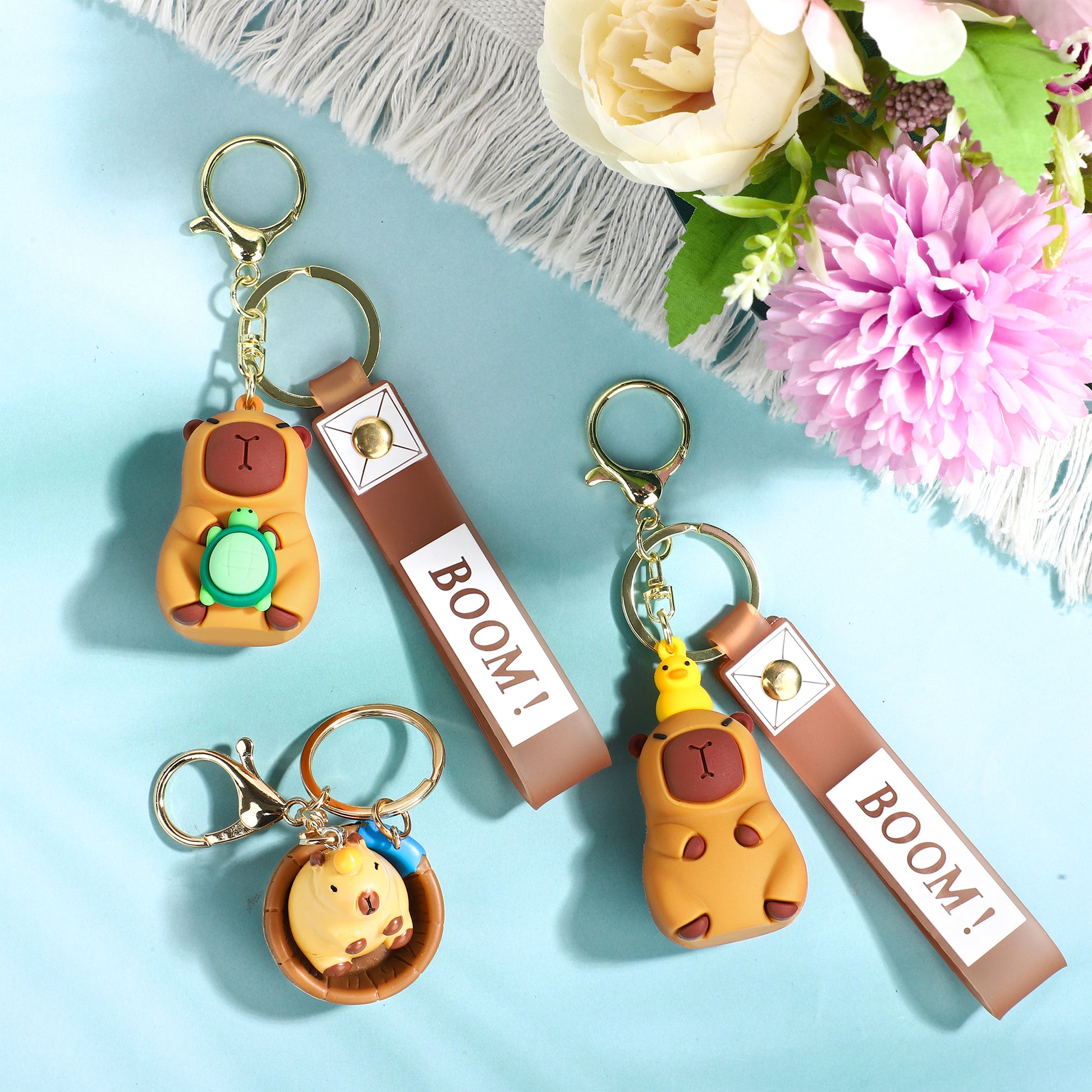 Capybara Figurine Keychain