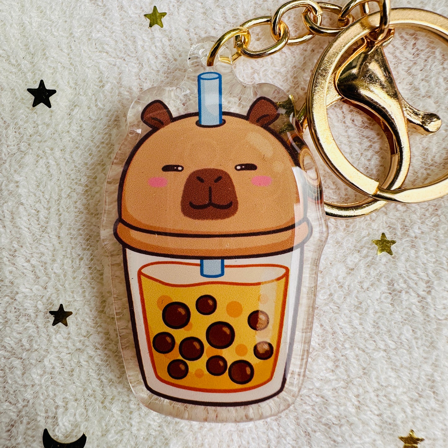 Capybara Acrylic Keychain Cute Kawaii Foodie