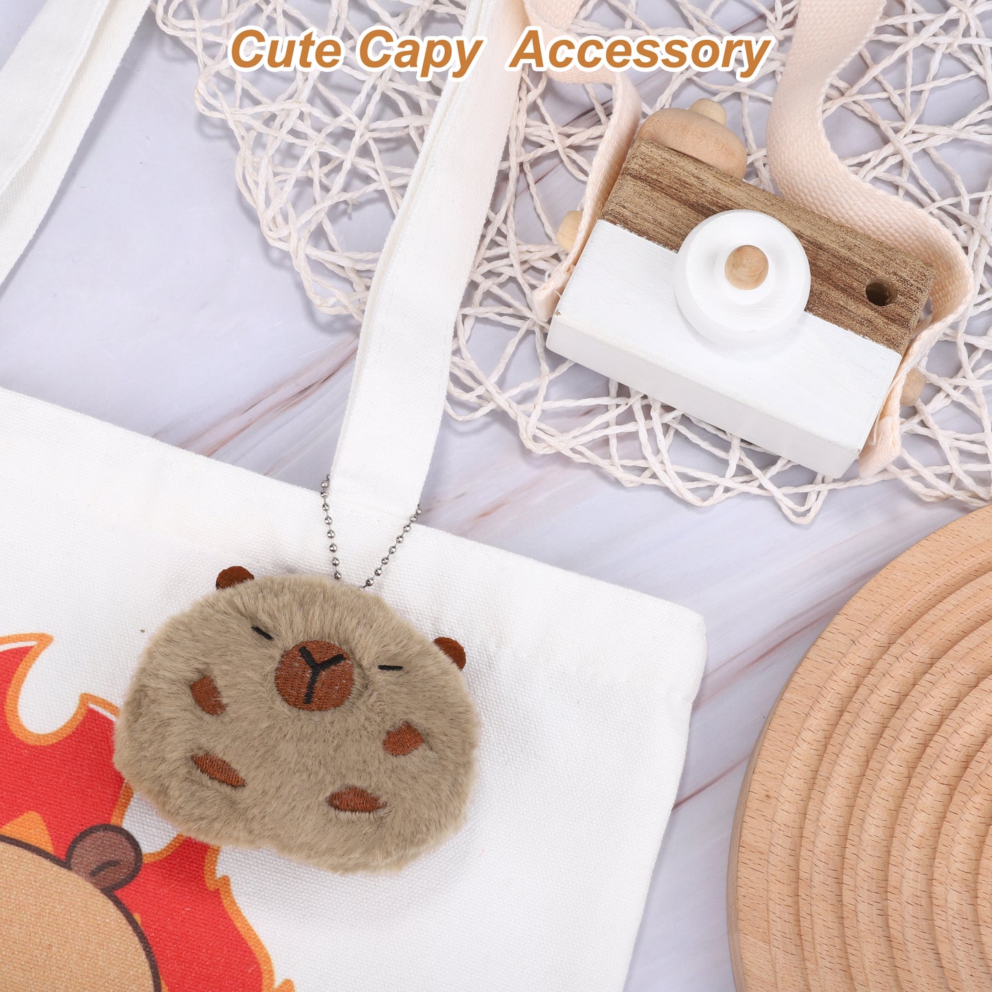 Cute Capybara Plush Keychain Charm