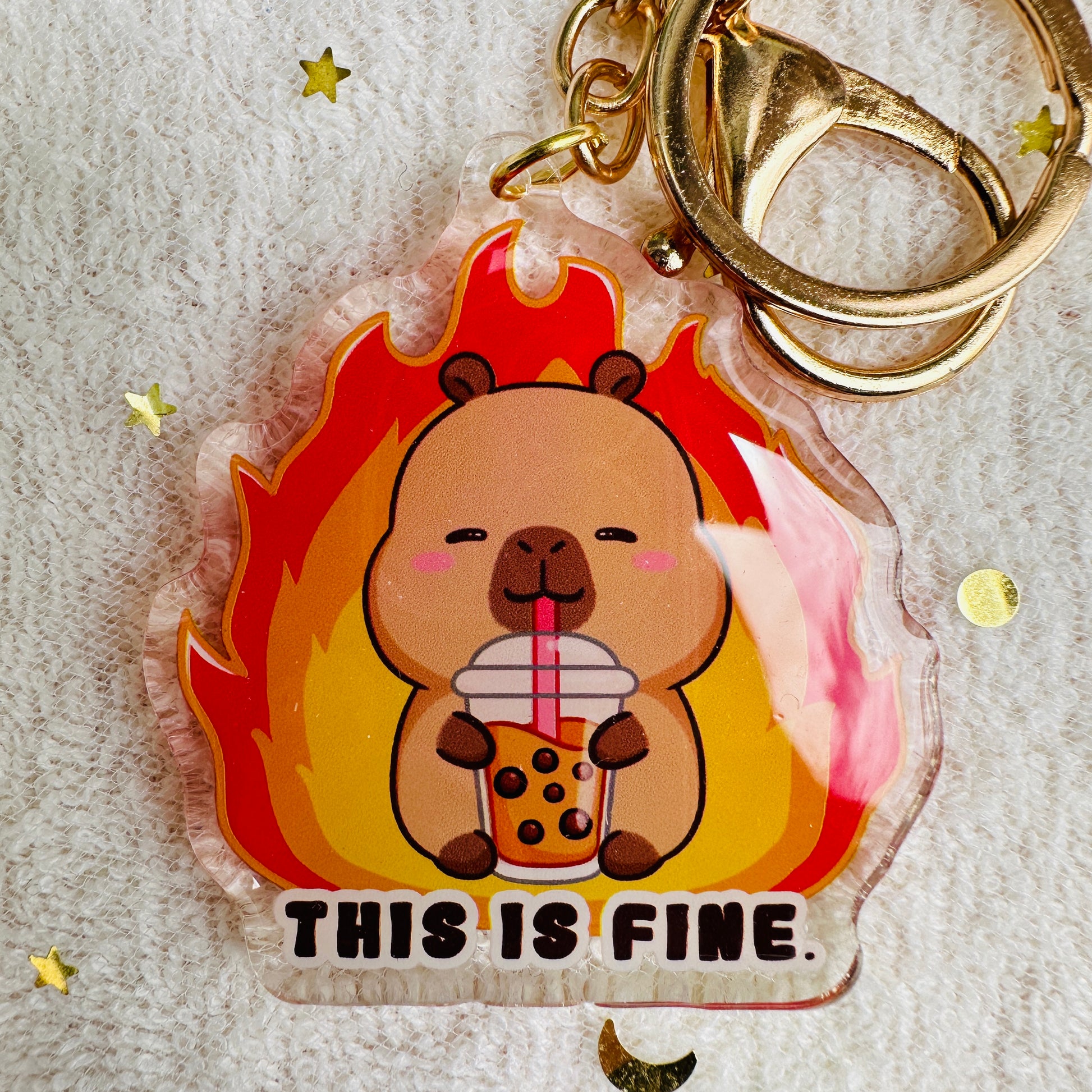 Capybara Acrylic Keychain Cute Kawaii Foodie