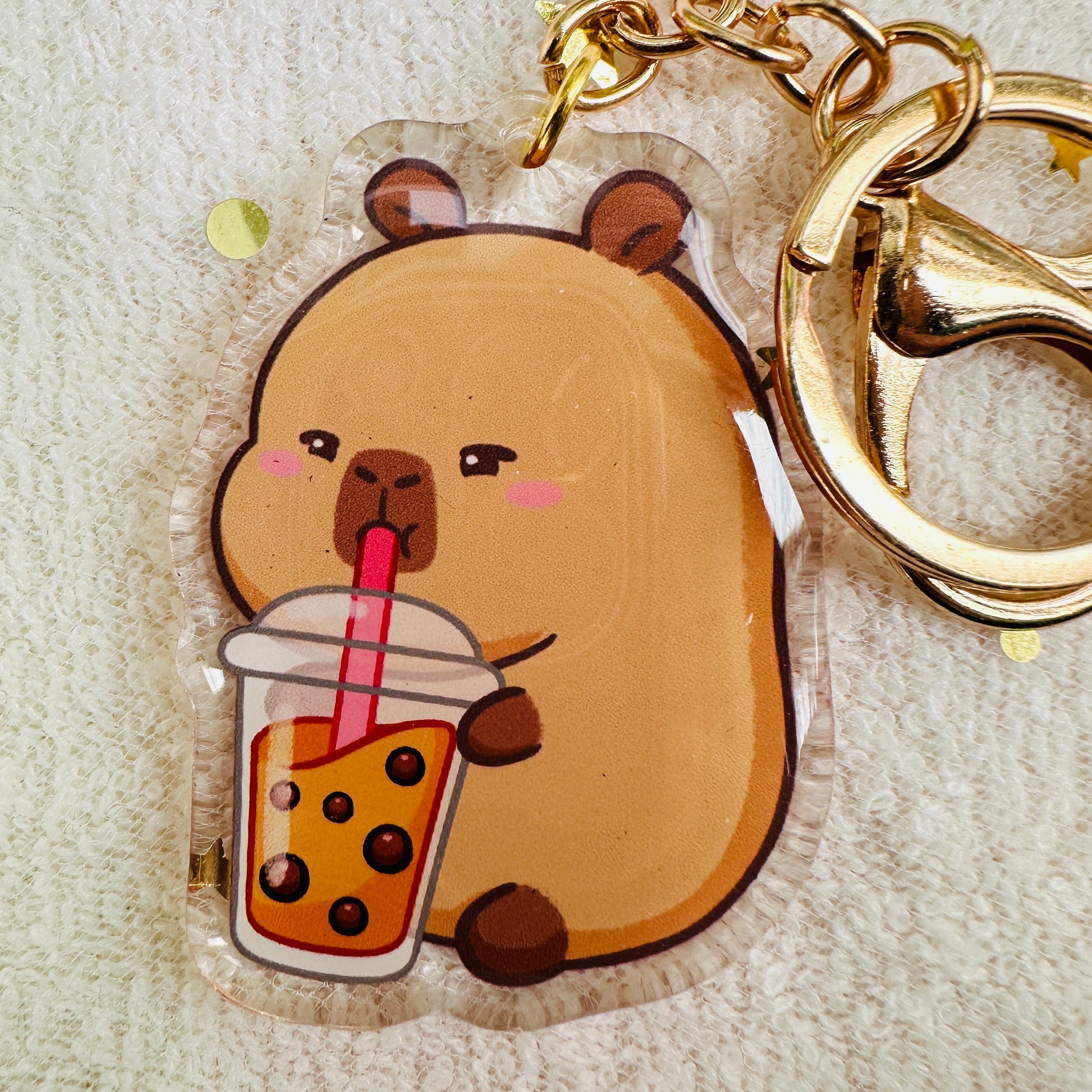 Capybara Acrylic Keychain Cute Kawaii Foodie