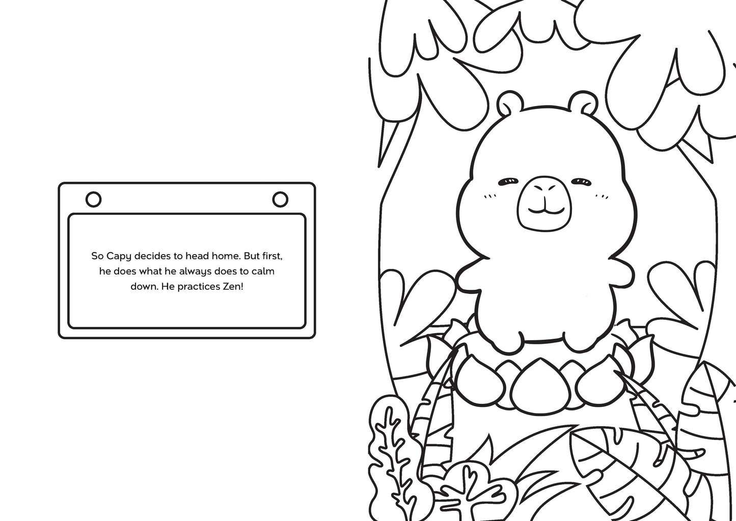 Capybara Zen: A Story and Coloring Book