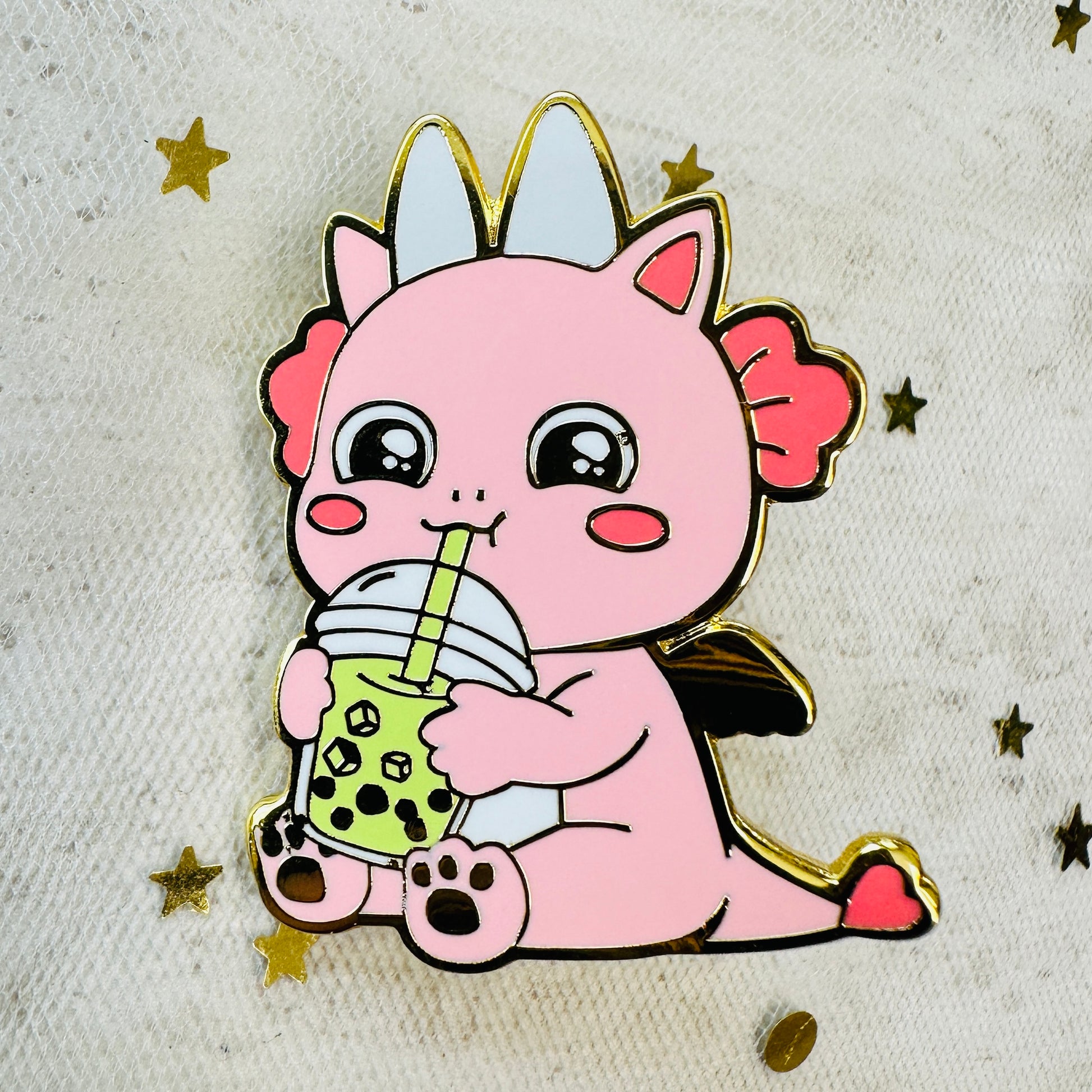 Cute Hard Enamel Dragon Axolotl Bunny Pin