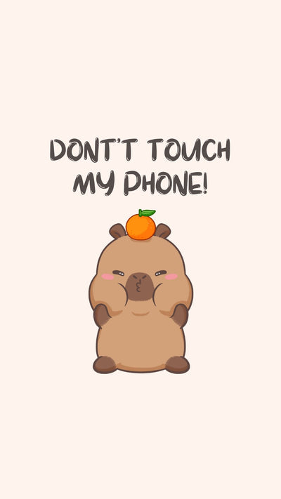 Funny capybara on the phone wallpaper