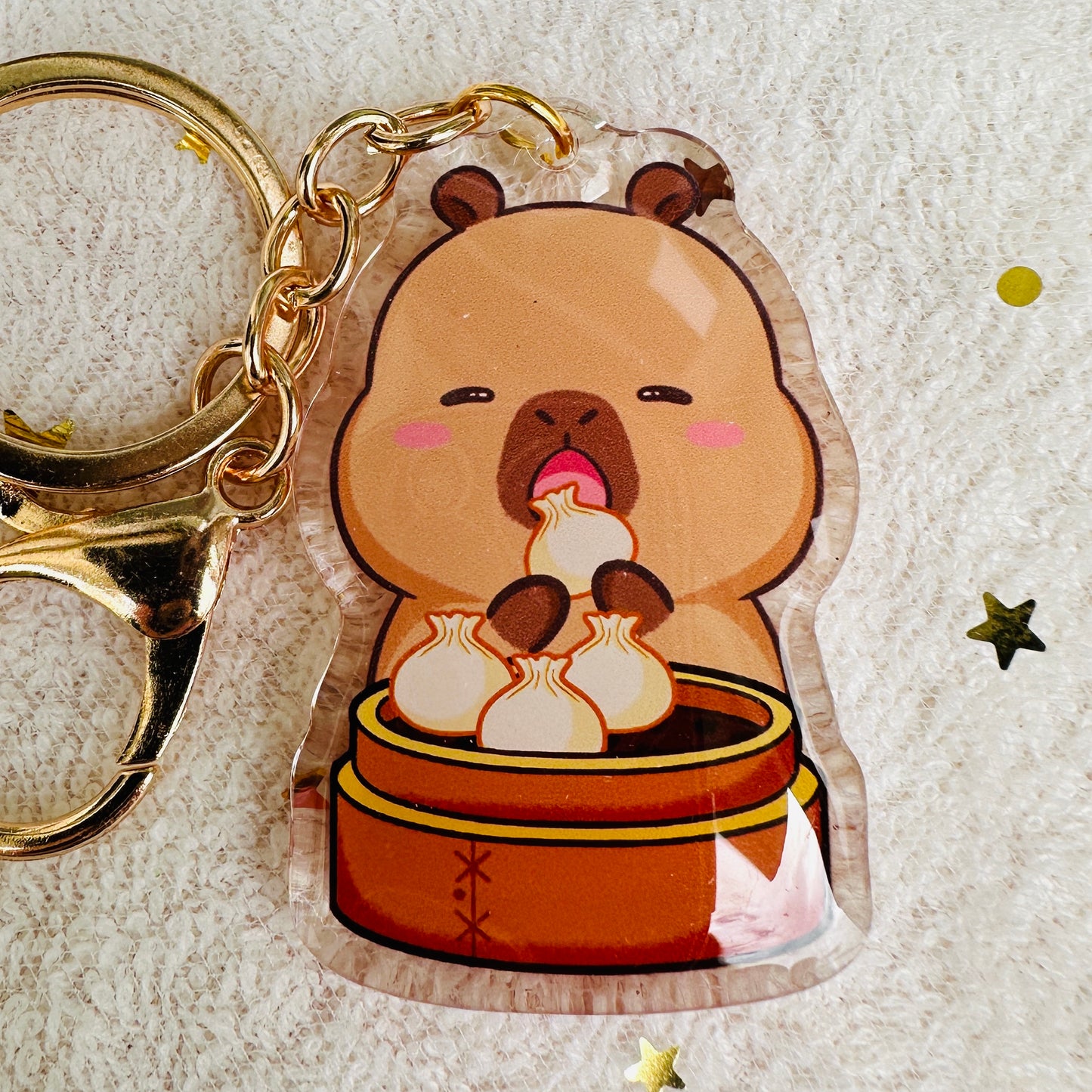 Capybara Acrylic Keychain Cute Kawaii Foodie