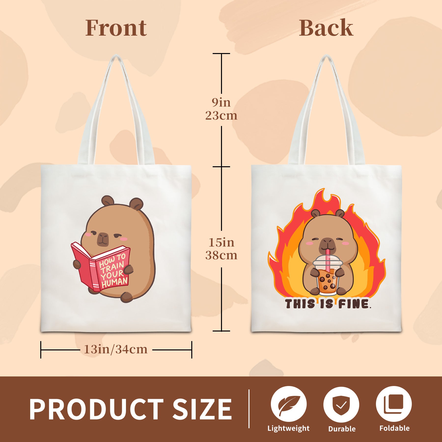 Capybara Canvas Tote Bag