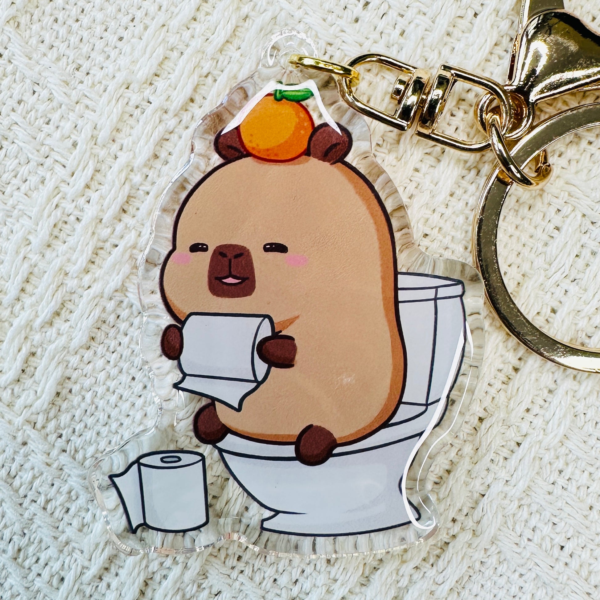 Capybara Acrylic Keychain Cute Kawaii Foodie